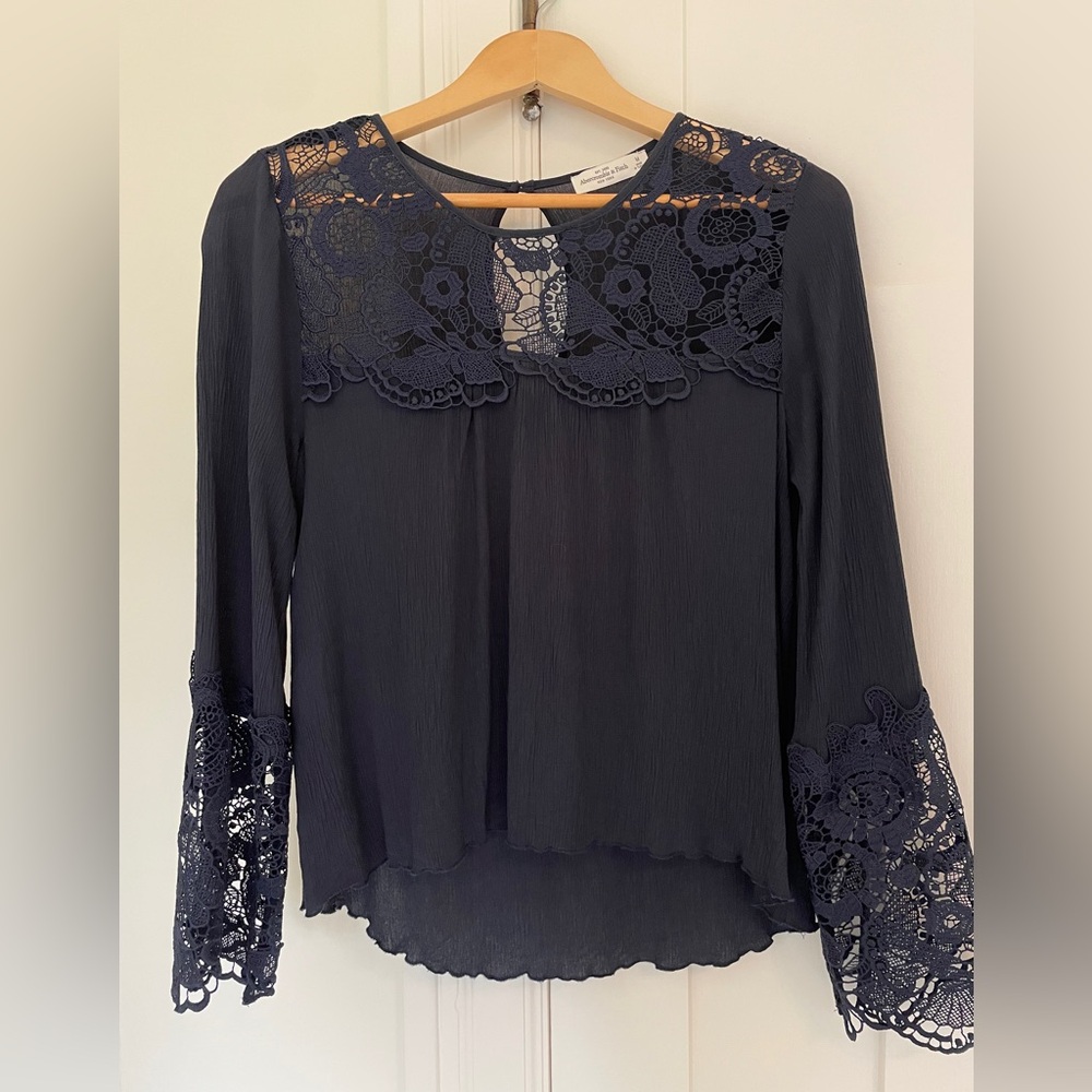 Abercrombie & Fitch Navy Lace Blouse